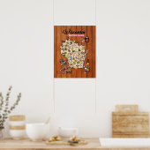 Poster - 16 x 20 - Wisconsin Supper Club Map (Keuken)