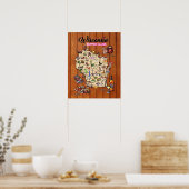 Poster - 16 x 20 - Wisconsin Supper Club Map (Keuken)