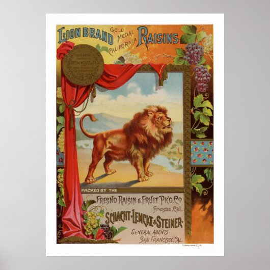 Poster 1890 voor Californische regenval (Voorkant)