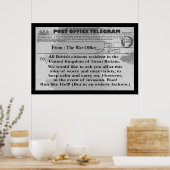 Poster - 18 x 12 inch Comic Telegram (Keuken)