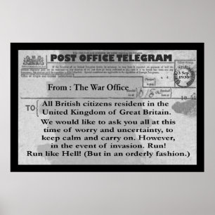 Poster - 18 x 12 inch Comic Telegram