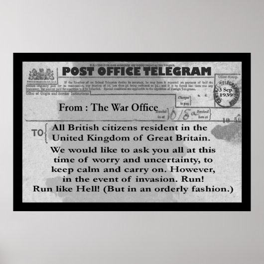 Poster - 18 x 12 inch Comic Telegram (Voorkant)