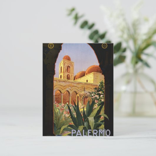 Poster 1920 ENIT van de Reis van Palermo Sicilië Briefkaart (Staand voorkant)
