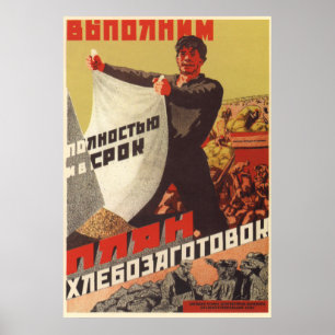 Poster 1930 van Kolkhoz