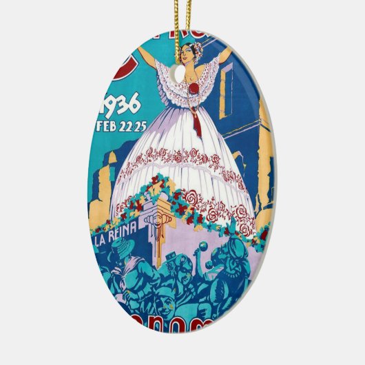  Poster 1936 Carnaval de Panama Keramisch Ornament (Links)