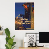 Poster 1956 van de Sovjet-Kolkhoz (Thuiskantoor)