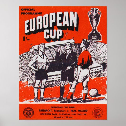 poster 1960 EURO CUP PROGRAMM PRINT (Voorkant)