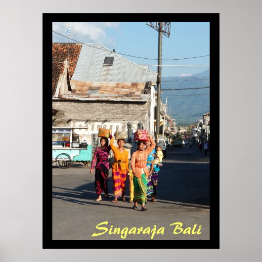 Poster 1 (24 x 18 inch) Singaraja Bali Indonesië (Voorkant)