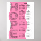 poster 2016 Wall Calendar Breast Cancer Awareness (Voorkant)