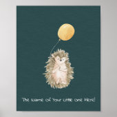 Poster (20,3 x 25,4 cm) - Hedgehog With Balloon (Voorkant)