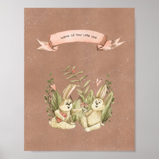 Poster (21.6 x 27.9 cm) - Two Rabbits (Voorkant)
