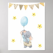 Poster 21.6x27.9cm - Little Elephant With Balloon (Voorkant)
