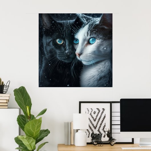 Poster 2 cat (Thuiskantoor)