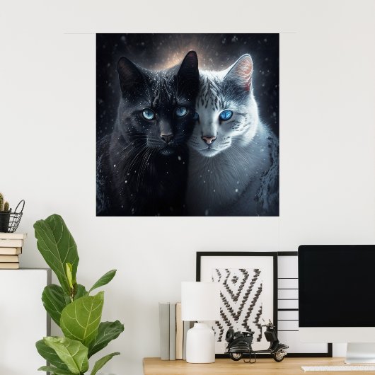 Poster 2 cat (Thuiskantoor)