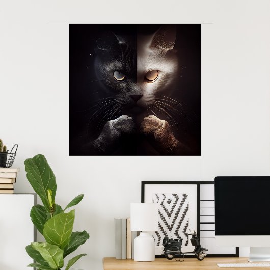 Poster 2 cat (Thuiskantoor)