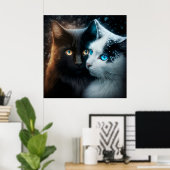 Poster 2 cat (Thuiskantoor)