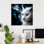 Poster 2 cat (Thuiskantoor)