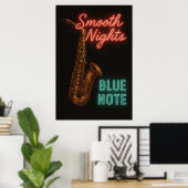 Poster 2 soepele nachten bij Blue Note,  (Thuiskantoor)