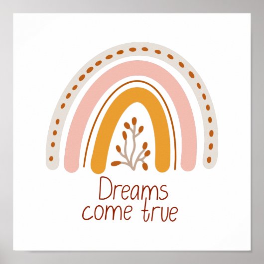 Poster 30,5 x 30,5 cm - Rainbow Dreams Come True (Voorkant)