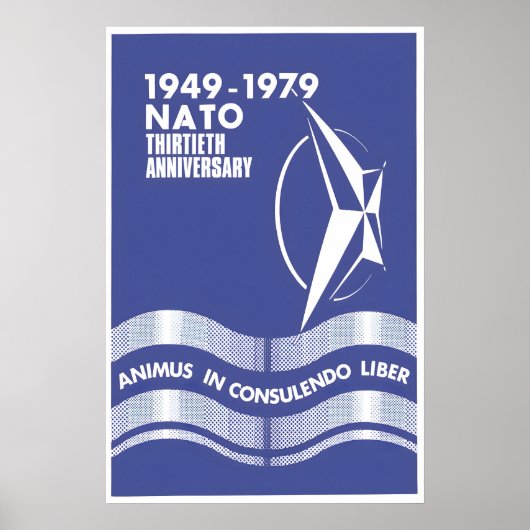 Poster 30 jaar NATO Animus in consulendo liber (Voorkant)