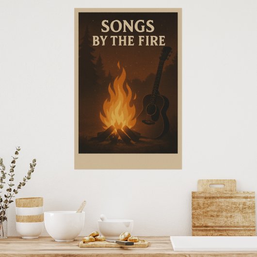 Poster 33, Liedjes bij het vuur,  kunst (Keuken)