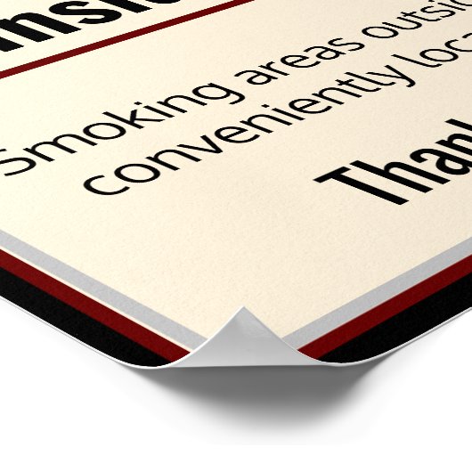 Poster 3 Aangepaste tekstgebieden zonder roken (Hoek)