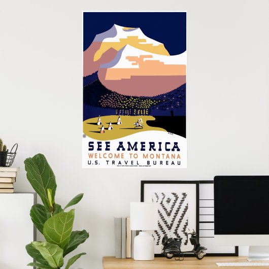 " Poster 3 van de Montana van WPA" (Thuiskantoor)