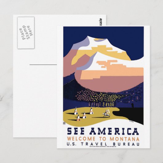 " Poster 3 van de Montana van WPA" Briefkaart (Voorkant / Achterkant)