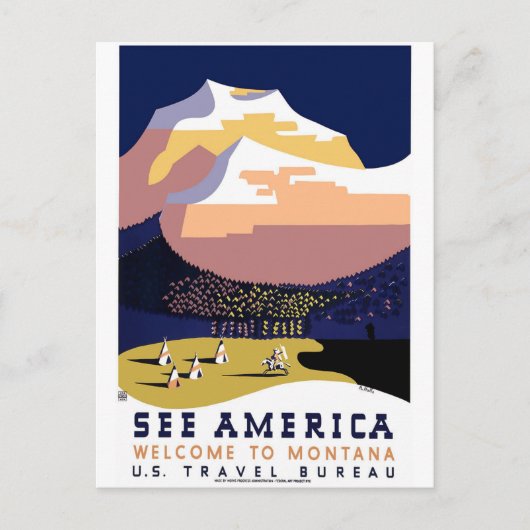 " Poster 3 van de Montana van WPA" Briefkaart (Voorkant)