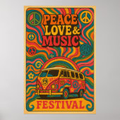 Poster 3, Vrede, Liefde & Muziek, (Voorkant)