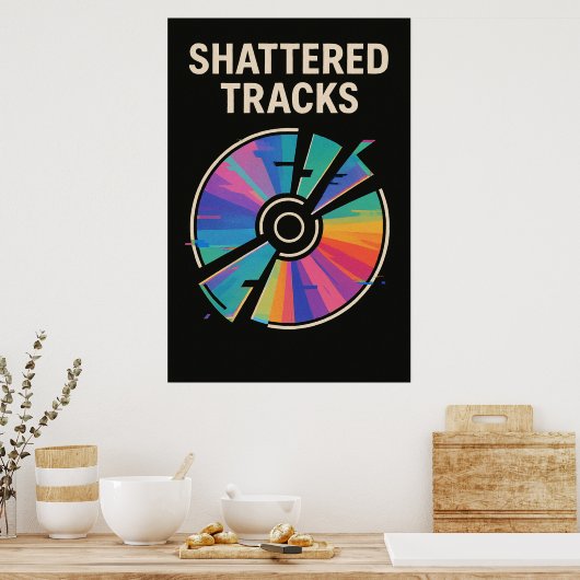 Poster 40, verbrijzelde sporen, kunst (Keuken)