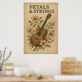 Poster 48, bloemblaadjes en strijkers, kunst (Keuken)