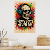 Poster 50, Heavy Beats Never Die,  kunst (Keuken)