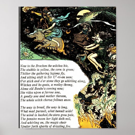 Poster 8x10  illustratie Witches Faust (Voorkant)