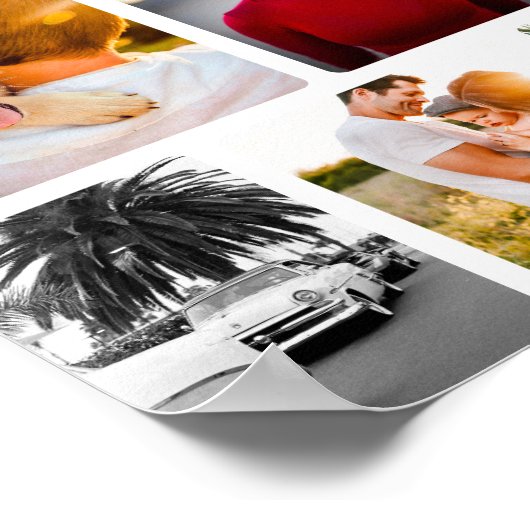 Poster 9 Sjabloon voor fotocollage, omhuld wit (Hoek)