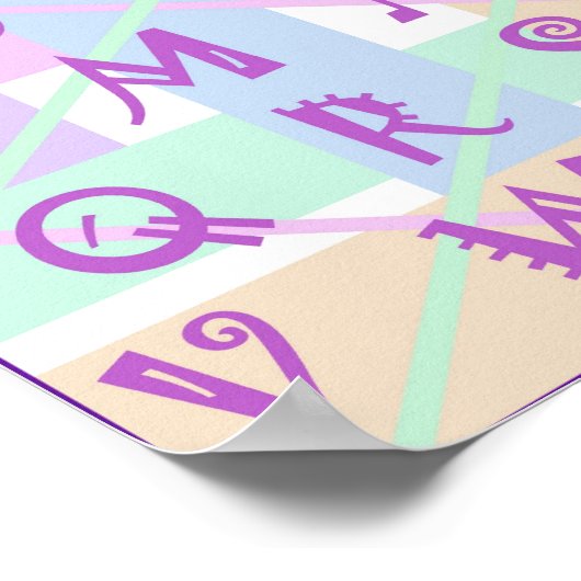 Poster aangepast Girly Pastel Alphabet (Hoek)