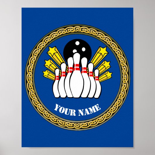 Poster - Aangepaste bowling - Naam toevoegen (Voorkant)