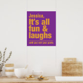 Poster aangepaste FUN & LAUGHS-naam (Keuken)