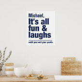 Poster aangepaste FUN & LAUGHS-naam (Keuken)