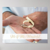 Poster Aangepaste naam en foto-bruiloft (Voorkant)