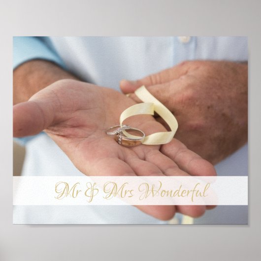 Poster Aangepaste naam en foto-bruiloft (Voorkant)