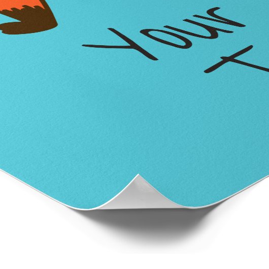 Poster Aangepaste tekst Fox Illustratie (Hoek)