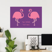 Poster aangepaste tekst voor Flamingos Cute Flamin (Thuiskantoor)