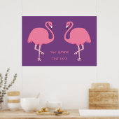 Poster aangepaste tekst voor Flamingos Cute Flamin (Keuken)