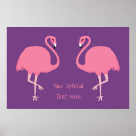 Poster aangepaste tekst voor Flamingos Cute Flamin