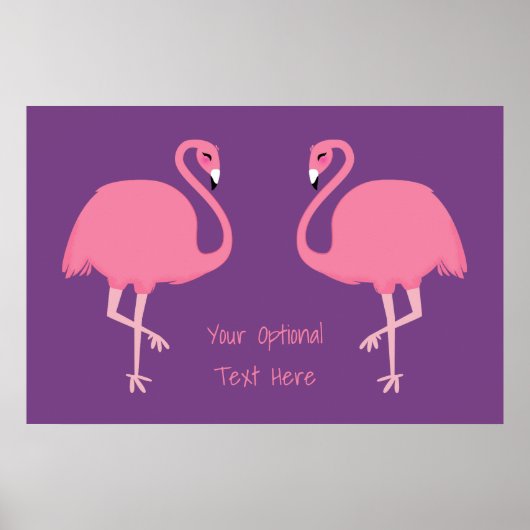 Poster aangepaste tekst voor Flamingos Cute Flamin (Voorkant)