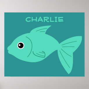 Poster aangepaste visbenaming bevestigen