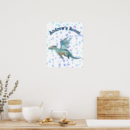 Poster Aangepaste Waterverf dragon (Keuken)