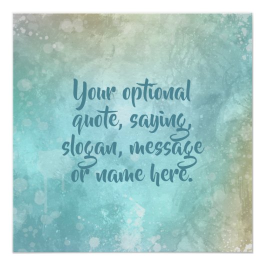 Poster Aangepaste Waterverf spons (Voorkant)