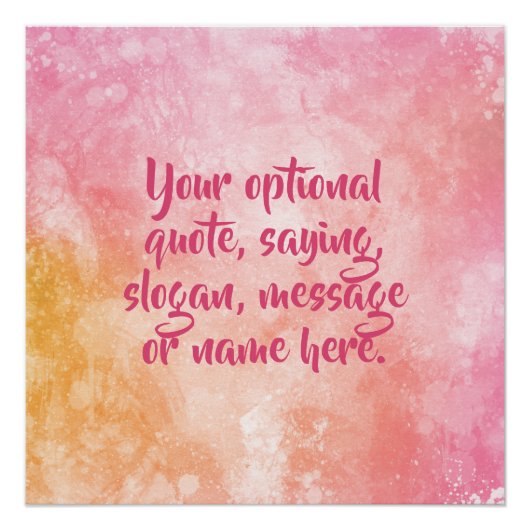 Poster Aangepaste Waterverf spons (Voorkant)